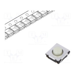5 pcs x PANASONIC - EVQQ2D03W - Microswitch TACT, SPST, Pos: 2, 0.02A/15VDC, SMT, none, 0.5N, 3.1mm