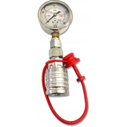 Pressure gauge with a set of quick connectors euro 0 400 red