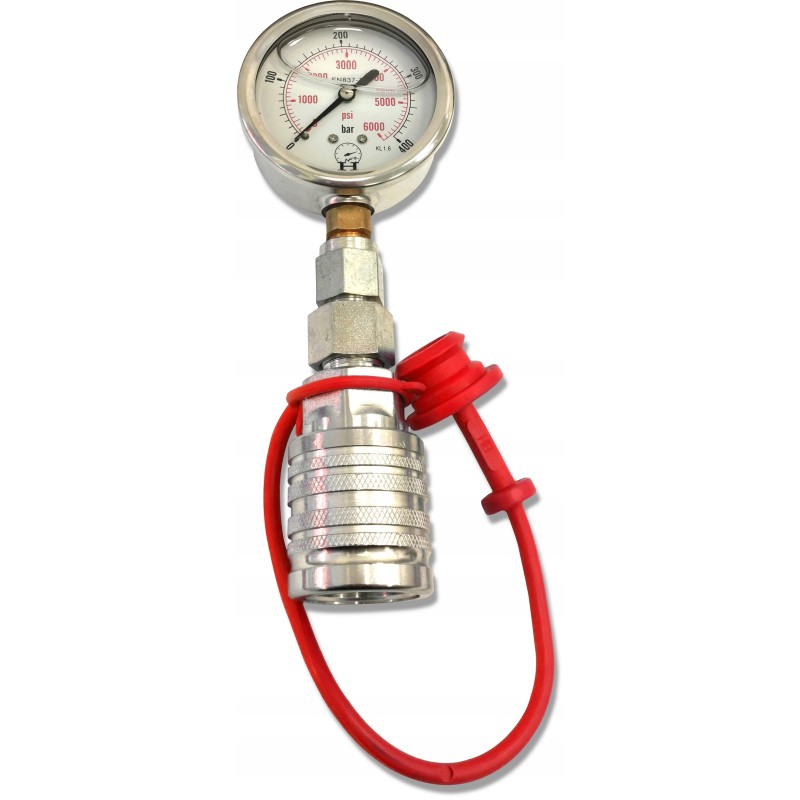 Pressure gauge with a set of quick connectors euro 0 400 red