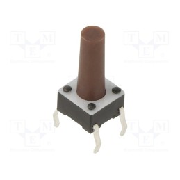 5 pcs x TE Connectivity - 2-1825910-6 - Microswitch TACT, SPST-NO, Pos: 2, 0.05A/24VDC, THT, none, 0.98N