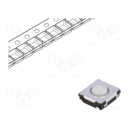 5 pcs x PANASONIC - EVQQ2H02W - Microswitch TACT, SPST, Pos: 2, 0.02A/15VDC, SMT, none, 1N, 2.5mm