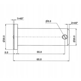 Lower hanger mounting pin fi20x60 c330 c360
