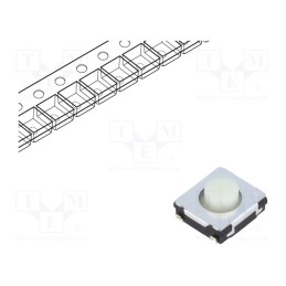 5 pcs x PANASONIC - EVQQ2S03W - Microswitch TACT, SPST, Pos: 2, 0.02A/15VDC, SMT, none, 1.6N, 3.1mm