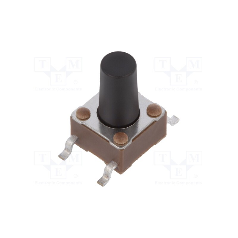 5 pcs x TE Connectivity - 3-1437566-8 - Microswitch TACT, SPST-NO, Pos: 2, 0.05A/24VDC, SMT, none, 1.57N