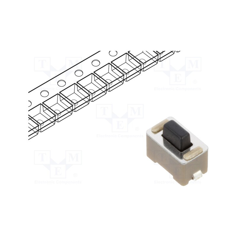 5 pcs x TE Connectivity - 147873-1 - Microswitch TACT, SPST-NO, Pos: 2, 0.05A/24VDC, SMT, none, OFF-(ON)