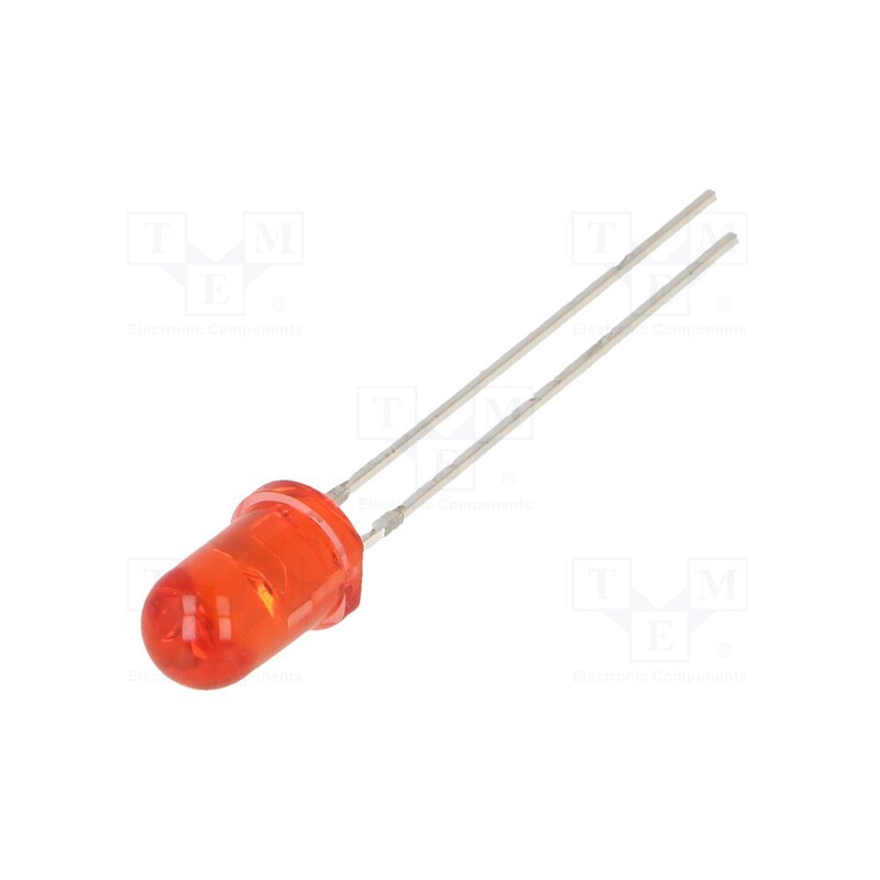 1 pcs x OPTOSUPPLY - OSR5PA5A33A-1MA - LED, 5mm, red, 750÷1120mcd, 30°, Front: convex, 1.8÷2.2V, -30÷85°C