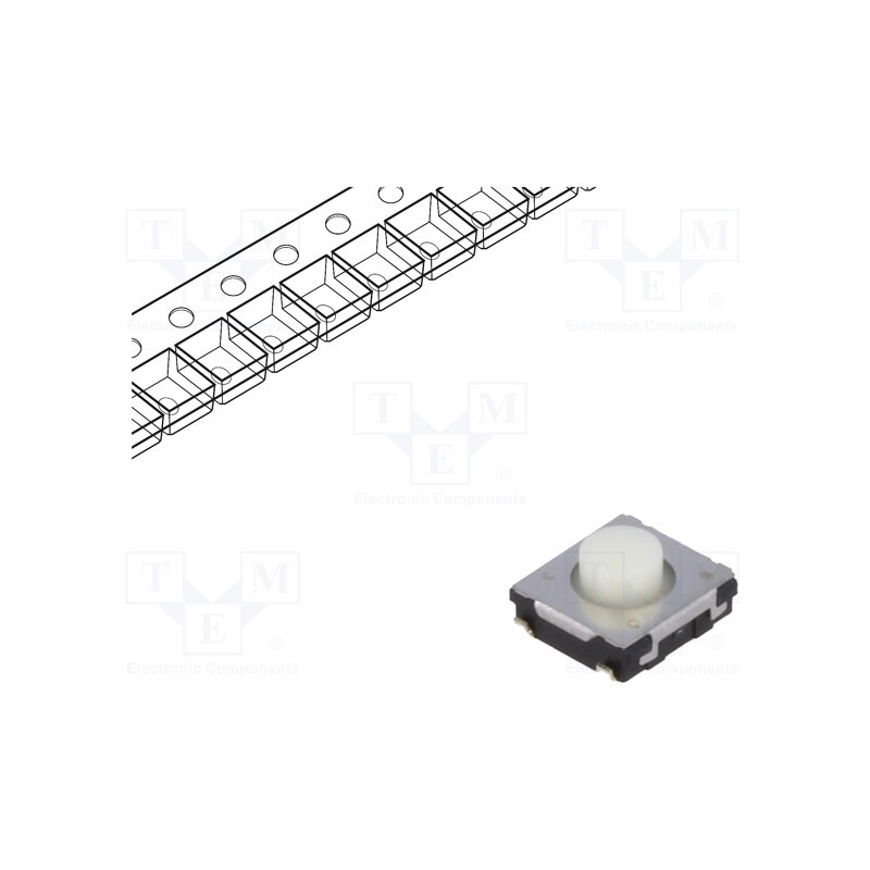 5 pcs x PANASONIC - EVQQ2B03W - Microswitch TACT, SPST, Pos: 2, 0.02A/15VDC, SMT, none, 0.5N, 3.1mm