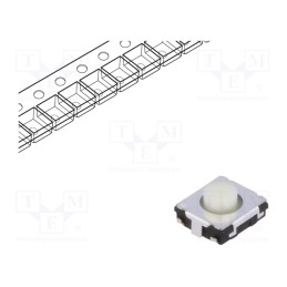 5 pcs x PANASONIC - EVQQ2H03W - Microswitch TACT, SPST, Pos: 2, 0.02A/15VDC, SMT, none, 1N, 3.1mm