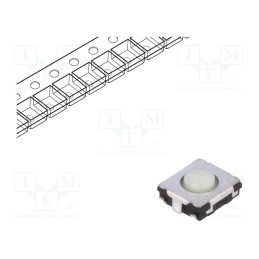5 pcs x PANASONIC - EVQQ2M02W - Microswitch TACT, SPST, Pos: 2, 0.02A/15VDC, SMT, none, 1.3N, 2.5mm