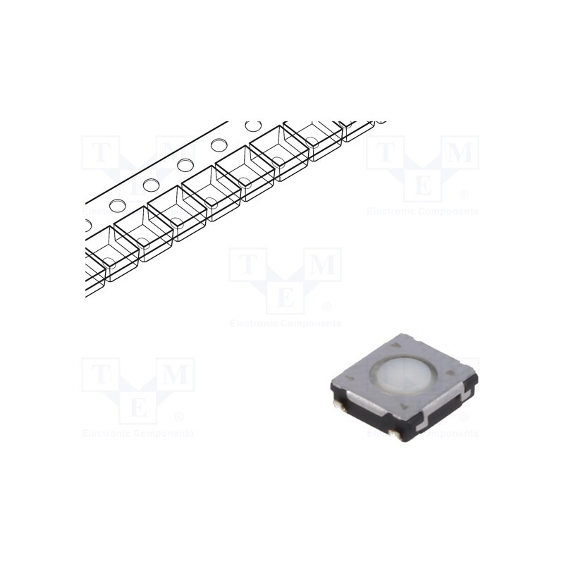 5 pcs x PANASONIC - EVQQ2B01W - Microswitch TACT, SPST, Pos: 2, 0.02A/15VDC, SMT, none, 0.5N, 2mm