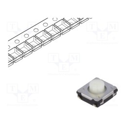 5 pcs x PANASONIC - EVQQ2Y03W - Microswitch TACT, SPST, Pos: 2, 0.02A/15VDC, SMT, none, 3.5N, 3.1mm
