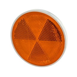 Round reflector, screwed on with a screw, orange