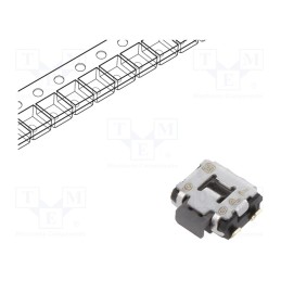5 pcs x PANASONIC - EVQP7B01P - Microswitch TACT, SPST, Pos: 2, 0.05A/12VDC, SMT, 2.2N, 1.35mm