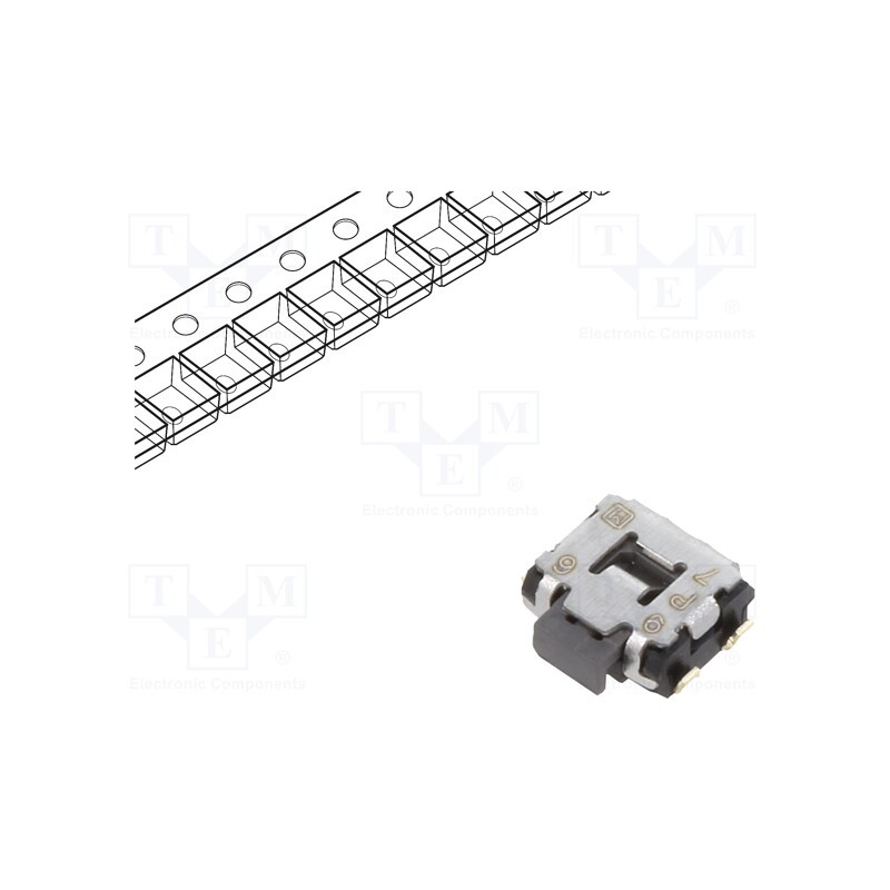 5 pcs x PANASONIC - EVQP7B01P - Microswitch TACT, SPST, Pos: 2, 0.05A/12VDC, SMT, 2.2N, 1.35mm