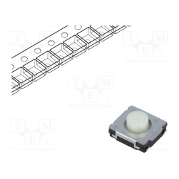 5 pcs x PANASONIC - EVQQ2F03W - Microswitch TACT, SPST, Pos: 2, 0.02A/15VDC, SMT, none, 1N, 3.1mm