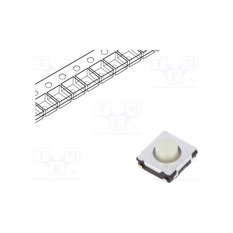 5 pcs x PANASONIC - EVQQ2203W - Microswitch TACT, SPST, Pos: 2, 0.02A/15VDC, SMT, none, 3.5N, 3.1mm