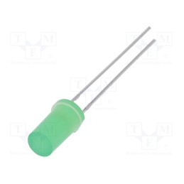 1 pcs x OPTOSUPPLY - OSPPD25TK4A - LED, 5mm, green, 500÷750mcd, 180°, Front: flat, 2.7÷3.4V