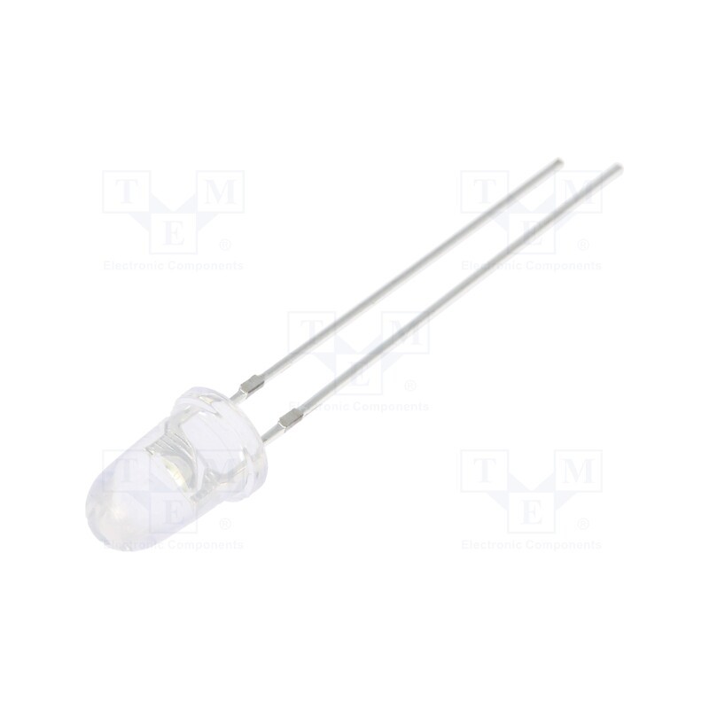 1 pcs x OPTOSUPPLY - OSW5DK5201A - LED, 5mm, white cold, 72000÷80000mcd, 8°, Front: convex, 2.9÷3.6V
