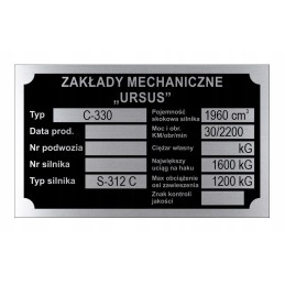 Ursus c 330 c330 nameplate