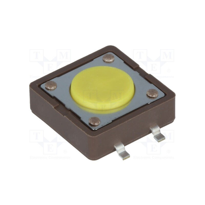 5 pcs x DIPTRONICS - DTSM-21Y-V-B - Microswitch TACT, SPST-NO, Pos: 2, 0.05A/12VDC, SMT, none, 5.2N