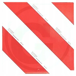 The warning board is one-sided, vertical, right