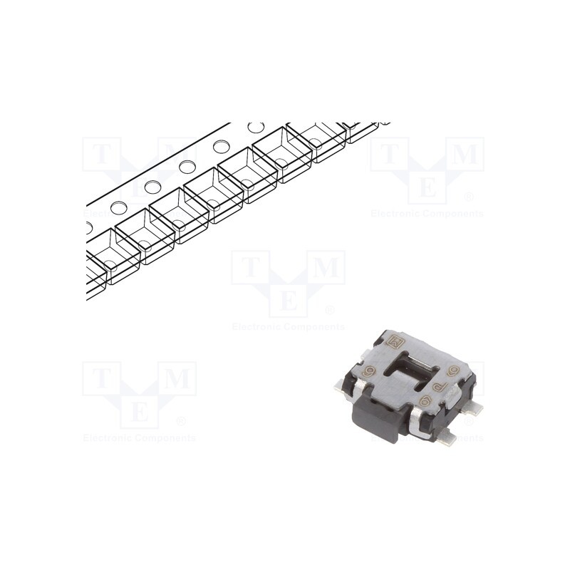 5 pcs x PANASONIC - EVQP7C01P - Microswitch TACT, SPST, Pos: 2, 0.05A/12VDC, SMT, 2.2N, 1.35mm