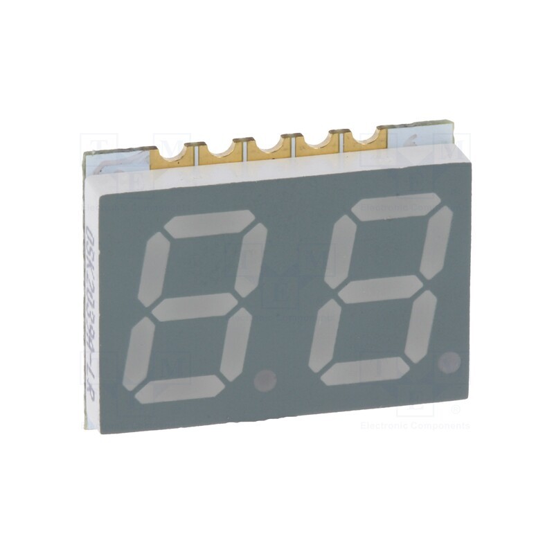 1 pcs x OPTOSUPPLY - OSK2039A-LR - Display: LED, 7-segment, 10mm, 0.39', No.char: 2, red, 4÷15mcd, SMD