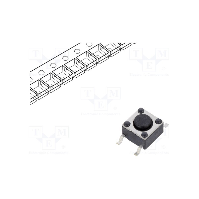 5 pcs x E-SWITCH - TL3301NF160QG - Microswitch TACT, SPST-NO, Pos: 2, 0.05A/12VDC, SMT, none, 1.57N