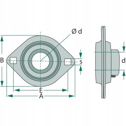 Bearing unit 25 mm aspfl 205 as 205 granite