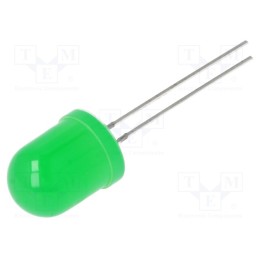 1 pcs x OPTOSUPPLY - OSG58AA134A-1MA - LED, 10mm, green, 1120÷2180mcd, 30°, Front: convex, 2.8÷3.4V, 102mW