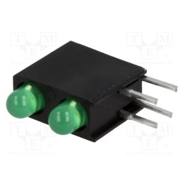 2 pcs x KINGBRIGHT ELECTRONIC - L-7104MD/2GD - LED, in housing, green, 3mm, No.of diodes: 2, 20mA, 40°, 2.2÷2.5V