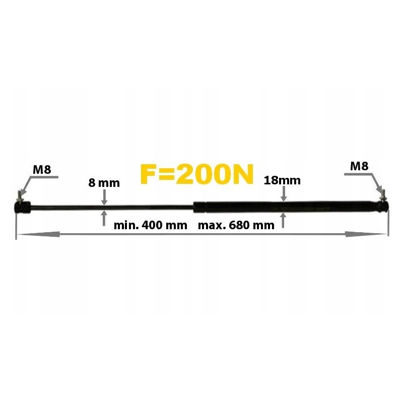 Zetor gas shock absorber 53369904 53369912