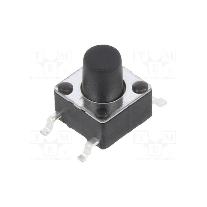 10 pcs x SCHURTER - 1301.9317 - Microswitch TACT, SPST-NO, Pos: 2, 0.05A/12VDC, SMT, 1.6N, 6x6mm