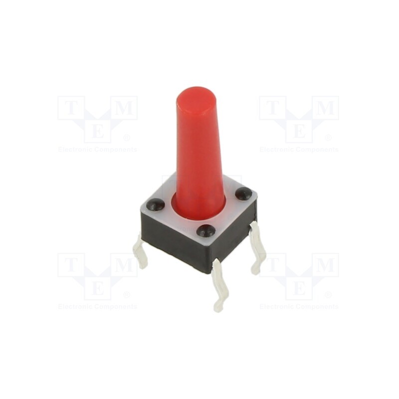 4 pcs x E-SWITCH - TL1105KF250Q - Microswitch TACT, SPST-NO, Pos: 2, 0.05A/12VDC, THT, 2.45N, 6x6x4mm