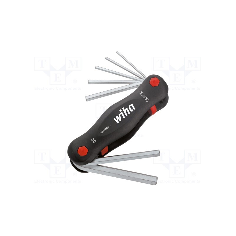 1 set x WIHA - 23040 - Wrenches set, hex key, Chrom-vanadium steel, 7pcs.