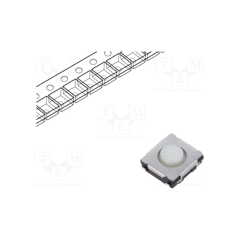 1 pcs x PANASONIC - EVQQ2D02W - Microswitch TACT, SPST, Pos: 2, 0.02A/15VDC, SMD, none, OFF-(ON)