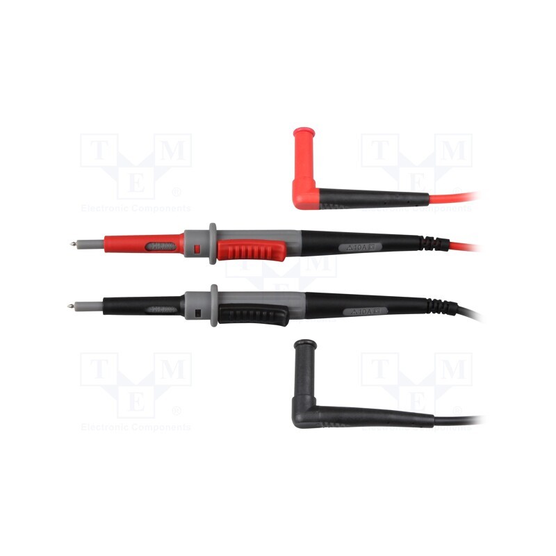 1 set x VELLEMAN - TLM70 - Test leads, Imax: 10A, Len: 1m, insulated, black,red