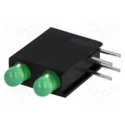 1 pcs x KINGBRIGHT ELECTRONIC - L-7104GE/2GD - LED, in housing, green, 3mm, No.of diodes: 2, 20mA, 40°, 2.2÷2.5V
