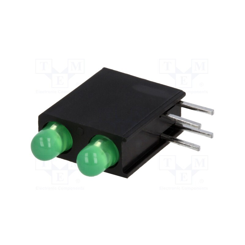 1 pcs x KINGBRIGHT ELECTRONIC - L-7104GE/2GD - LED, in housing, green, 3mm, No.of diodes: 2, 20mA, 40°, 2.2÷2.5V