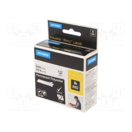 1 pcs x DYMO - 18482 - Tape, 9mm, 5.5m, white, Character colour: black