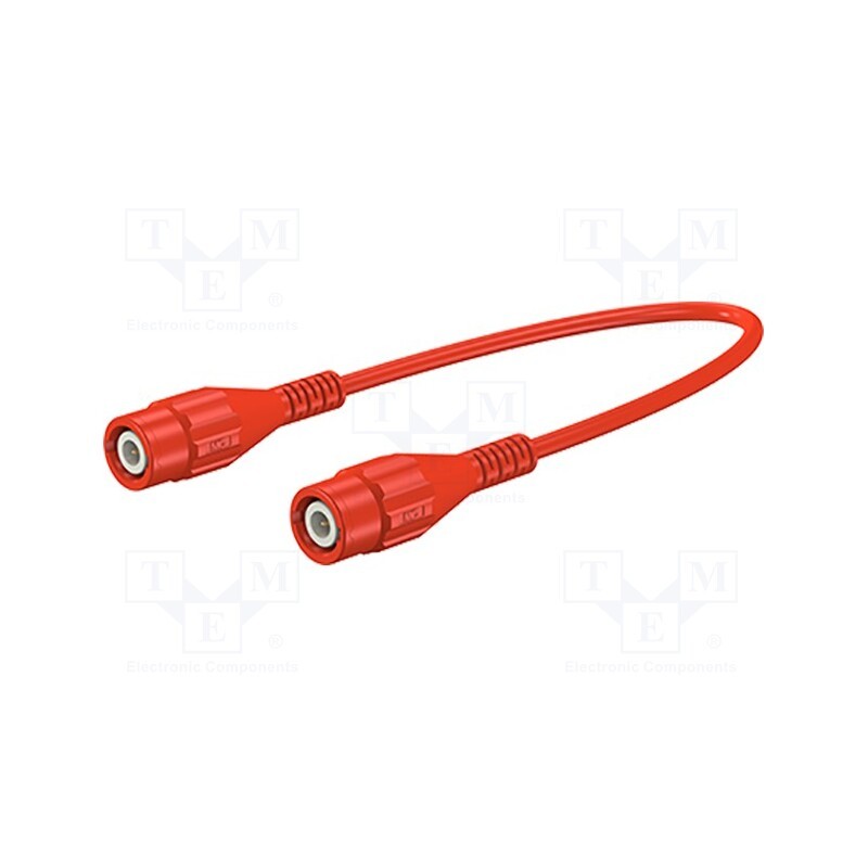 1 pcs x STu00c4UBLI - 67.9770-05022 - Test lead, BNC plug,both sides, Len: 0.5m, red, Z: 50Ω, brass