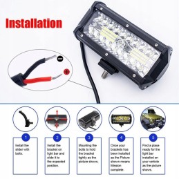 LED halogen work lamp 120w for excavator loader