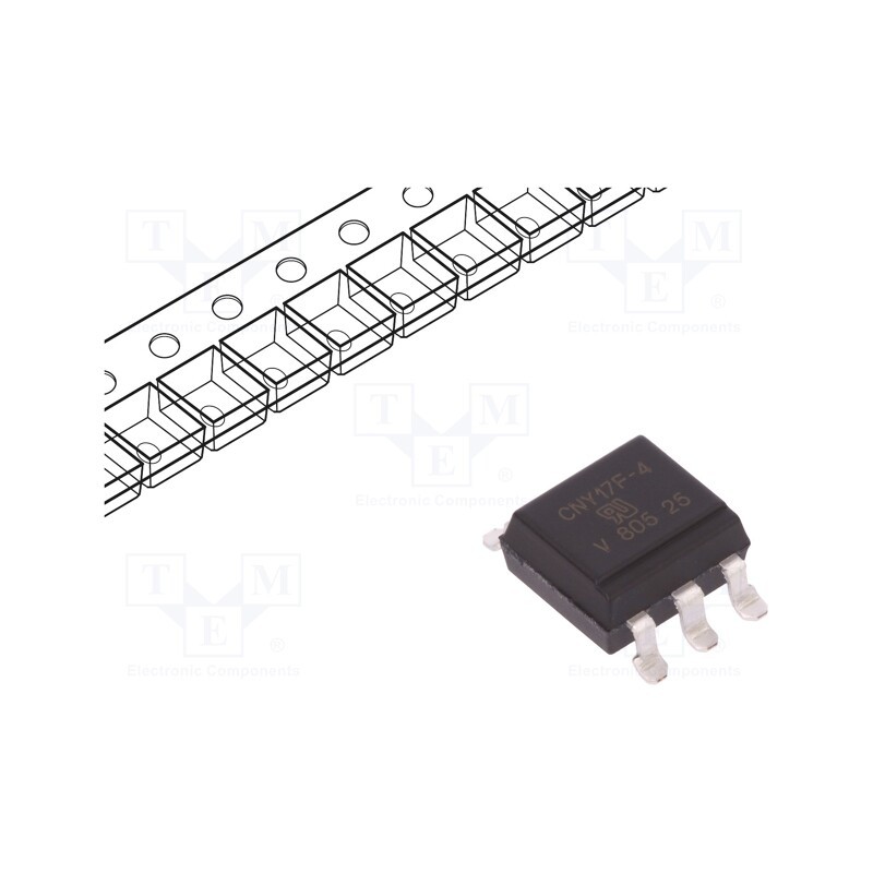 1 pcs x VISHAY - CNY17F-4X007T - Optocoupler, SMD, Ch: 1, OUT: transistor, Uinsul: 5.3kV, Uce: 70V