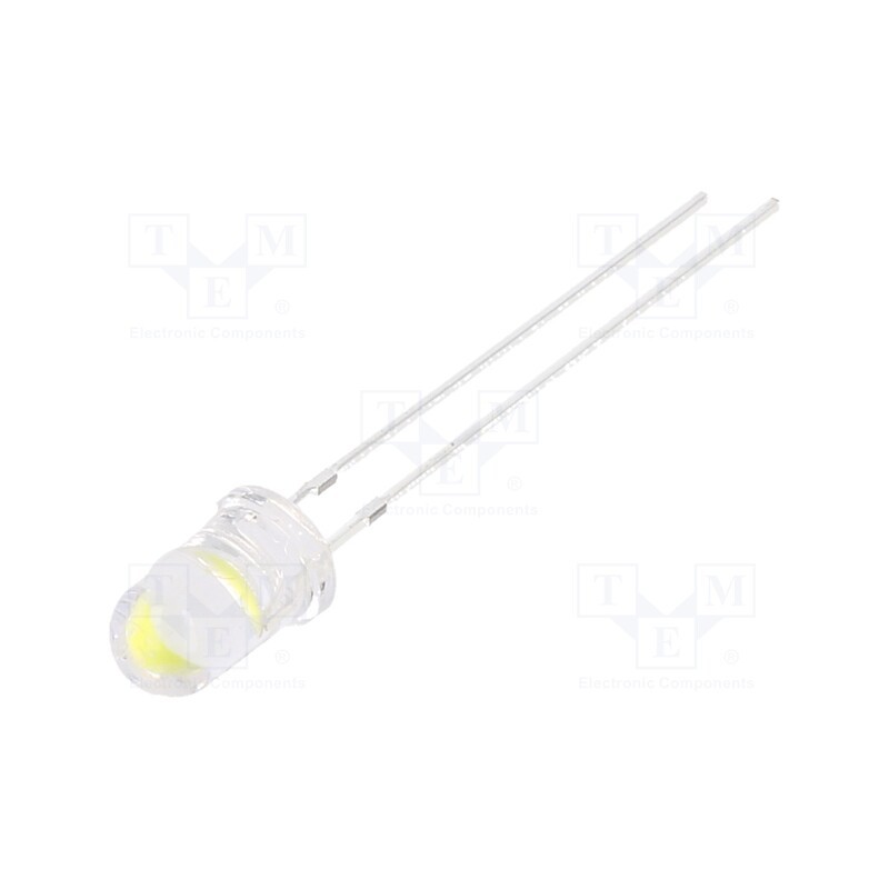 1 pcs x OPTOSUPPLY - OSW46V5111A - LED, 5mm, white cold, 60000÷70000mcd, 15°, Front: convex, 5.5÷6.5V
