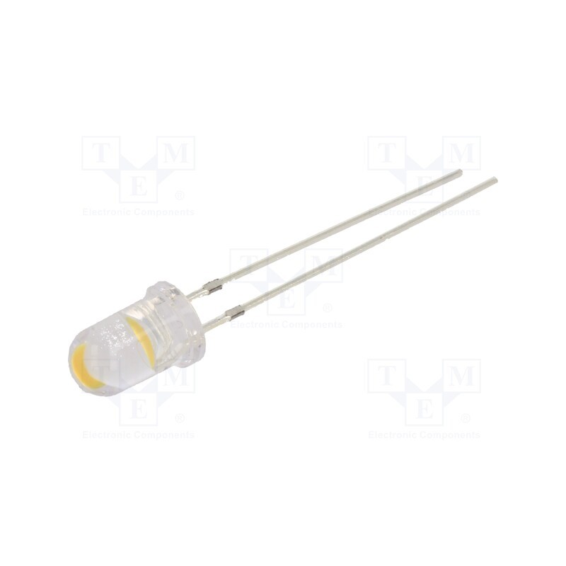 1 pcs x OPTOSUPPLY - OSM56V5B61A - LED, 5mm, white warm, 16000÷20000mcd, 60°, Front: convex, 5.5÷6.5V