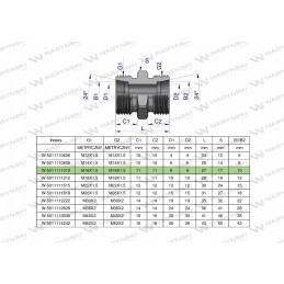 Metric hydraulic connector BB M16x1 5 Warynski