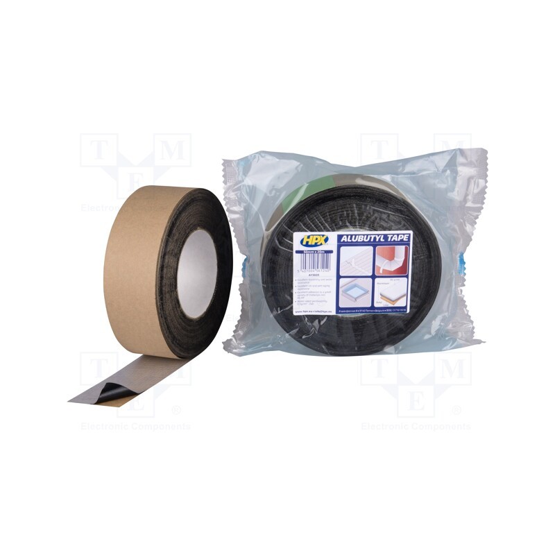 1 rol x HPX - AY5020 - Tape: sealing, W: 50mm, L: 20m, Thk: 500um, black, butyl, aluminium