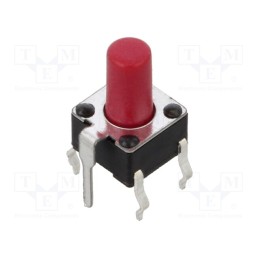 5 pcs x E-SWITCH - TLE1105BF250Q - Microswitch TACT, SPST, Pos: 2, 0.05A/12VDC, SMD, none, 2.45N, 5.9mm