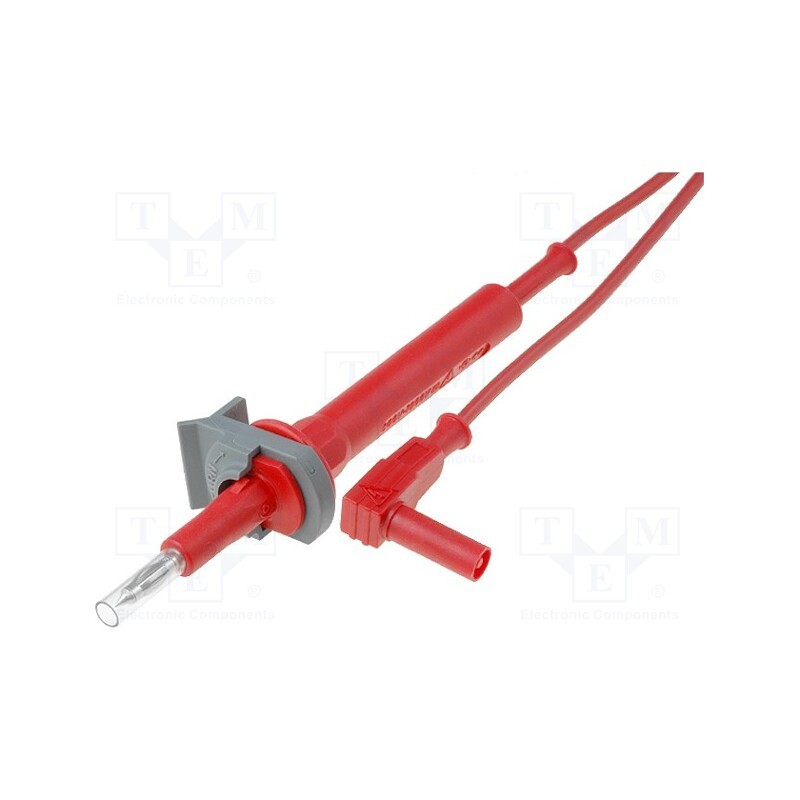 1 pcs x ELECTRO-PJP - PJ5949-120-R - Test lead, 20A, probe tip x2,angular banana plug 4mm x2, red