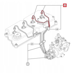 Fuel pipe 3 and 4, JCB dieselmax injection pump